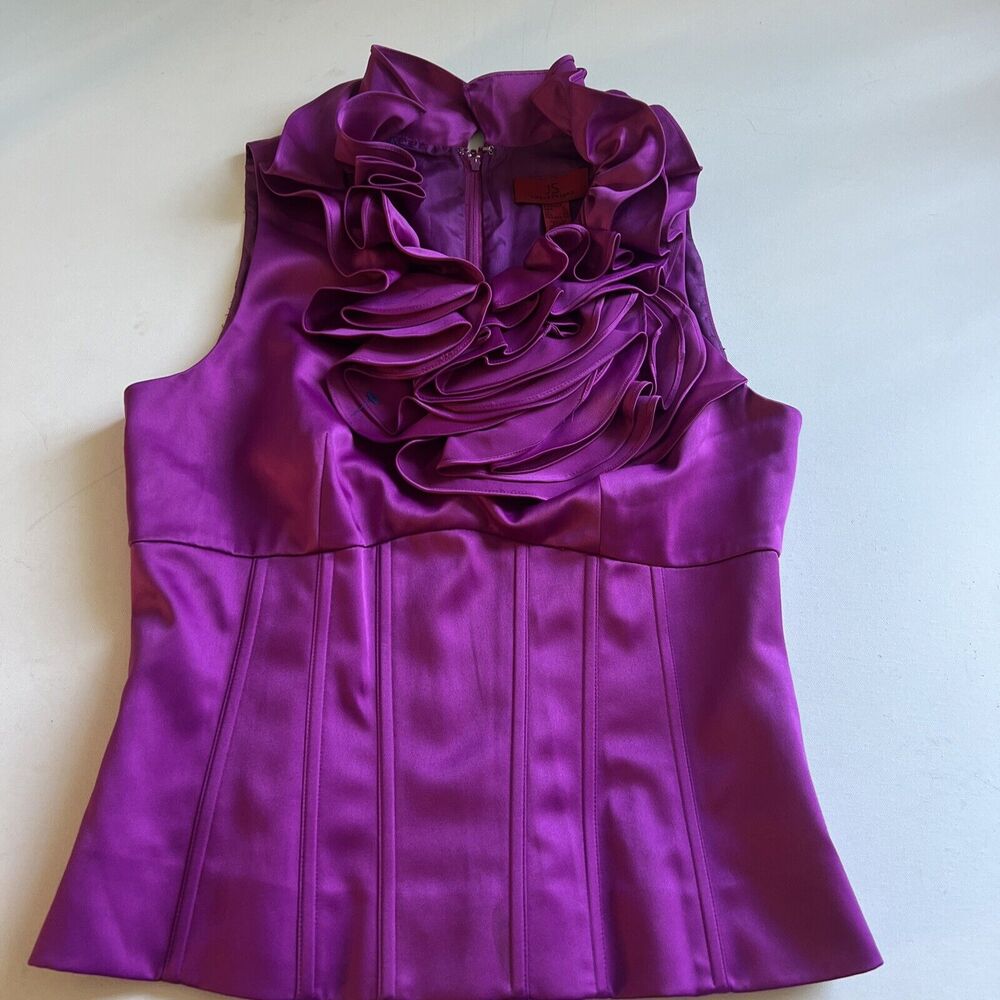 JS Collections Purple Ruffle Blouse - Picture 3 of 13